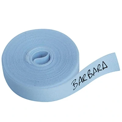 Image of Fabric Tape Roll 3m x 1cm, Iron on Label for Clothes, Pen Writing Compatible, School, Nursery, Nursing Homes Material: Polyester, Color: Blue