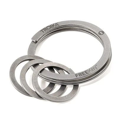 Image of Troika Freekey® system KR15 02/ST keyring patented fingernail friendly 3 rings stainless steel, steel matt silver original
