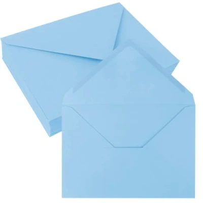 Image of JAGERGREEN 50 Pack 5&quot; x 7&quot; Self Seal Envelopes, Blue Blank C5 C6 Envelopes for Wedding Invitation, Envelope 137 193mm 150gsm Greeting Cards,Birthday, Baby Shower, Thank You Cards, Anniversary