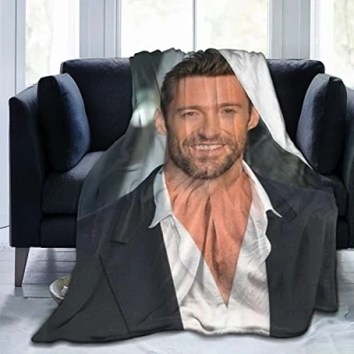 Image of LOUJIN Hugh Actor Jackman Throw Blanket Ultra Soft Flannel Fleece Lightweight Blankets Warm Air Conditioning for Couch Sofa Bed 50x40 Inch