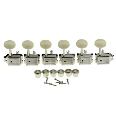 Image of KAISH Nickel w/Aged White Split Vintage Guitar Tuning Keys Tuners for Strat/Tele Korea Made