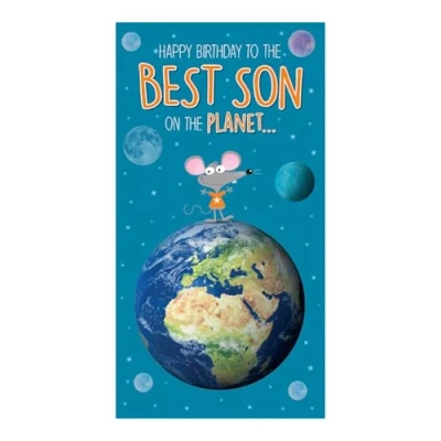Image of Words &#039;n&#039; Wishes Traditional Son Birthday Card, Card Son, Multi Coloured 23.5 x 12.7 cms