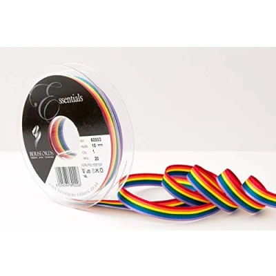 Image of Berisfords Ribbon, Polyester, Rainbow, 10MM