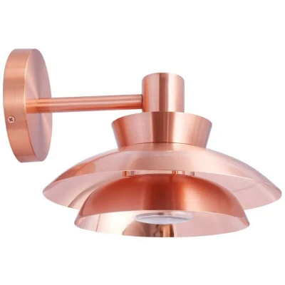 Image of Lucande outdoor wall light Thais, copper, stainless steel, Ø 25 cm