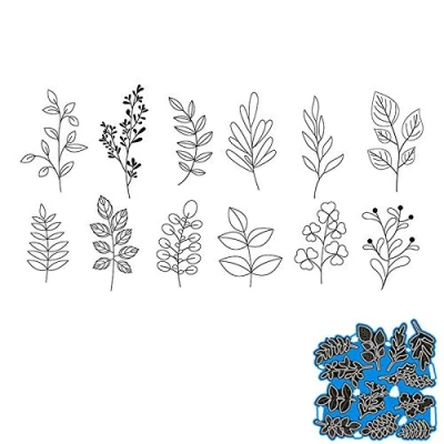 Image of 12Pcs Cutting Dies for Card Making, Yuntrip Leaves Metal Die Cuts Stencils DIY Scrapbooking Photo Album Decorative Paper Making Supplies