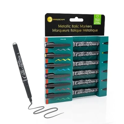 Image of MANUSCRIPT Pk 6 Callicreative Metallic Italic Markers, Assorted