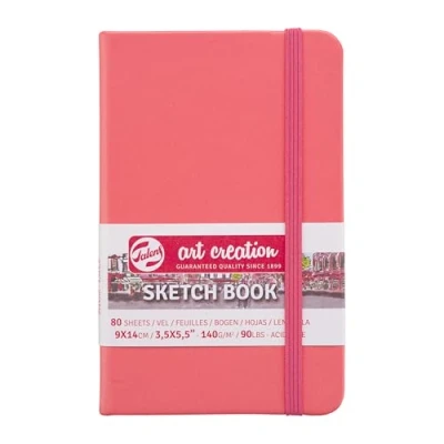 Image of Talens Art Creation Sketchbook 80 Sheets, 9 cm x 14 cm, Coral Red