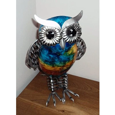Image of Juliana Natural World Hand Painted Metal Owl Standing