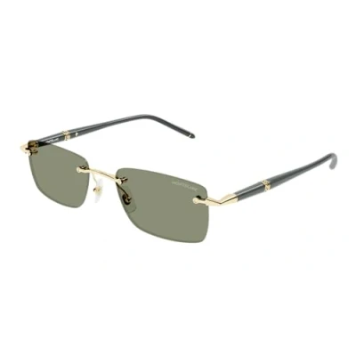 Image of Sunglasses Montblanc Mb0344s col. 005 Uomo Squadrata Oro