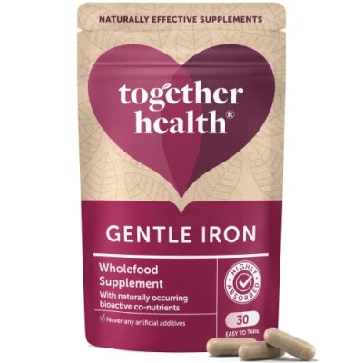 Image of Gentle Iron Together Health Whole Food Nutrients and B Vitamins Vegan Friendly Made in The UK 60 Vegecaps Pack of 2