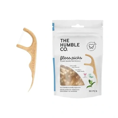 Image of The Humble Co, 2 in 1 Floss Picks, Mint, 50 Picks