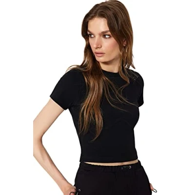 Image of Trendyol FeMan Regular fit Basic Crew Neck Knit Blouse Black