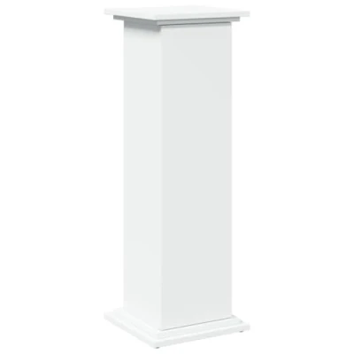 Image of vidaXL Display Stand with Storage White Engineered Wood Plant Shelf/Three Tier Cabinet 31 x 30 90 cm