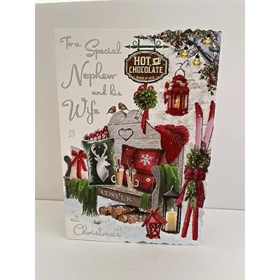 Image of Jonny Javelin Nephew And Wife Christmas Card Hot Chocolate