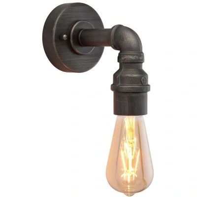 Image of Endon Pipe 1 Light Wall Aged Pewter Paint, E27
