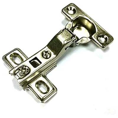 Image of Merriway BH06006 (2 Pcs) Slide On Kitchen Cabinet Wardrobe Hinges, Cruciform Plate Zinc Plated, Half Overlay 26mm 95 Degree Pack of 2 Pieces