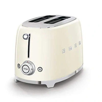 Image of Smeg TSF01CRUK 50s Retro 2 Slice Toaster Cream