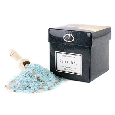 Image of Mystix London Relaxation 100% Natural Bath Salts a Medley of Epsom, Dead Sea Mineral and Himalayan Pink Perfect as Gift Handmade in UK
