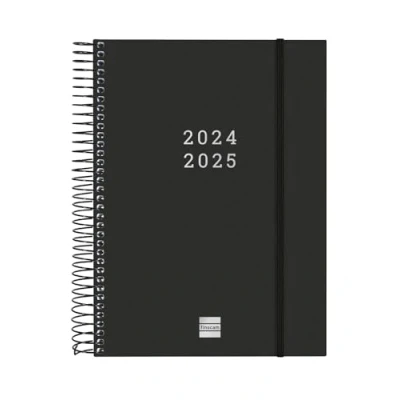 Image of Finocam Spiral 2024 2025 18 Month Diary Horizontal Week View July December (18 Months) Black International