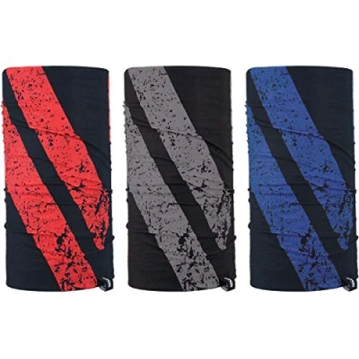 Image of OXFORD Graphite Stripe Comfy 3 Pack. Head and Neck Wear Bike Scarf Base Layer. NW141, Black