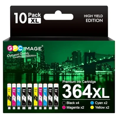 Image of GPC Image Multipack Ink Cartridges Replacement for HP 364XL 364 Compatible with 5510 5520 5522 5524 6510 6520 B8550 C5388 7510 7520 4620 4622 3070A (Black Cyan Magenta Yellow, 10 Pack)