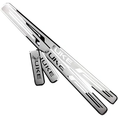 Image of 4pcs Car Door Sill Scuff Kick Plate Protector, for Niss an Juke 2010 2020 Stainless Steel Guard Nonslip Welcome Pedal Sticker Decorative Styling Accessories