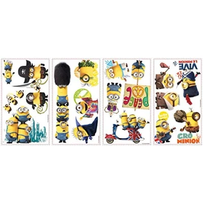Image of Joy Toy 30000 Minions Wall 4 Sheet Decals Sticker in Blister Pack