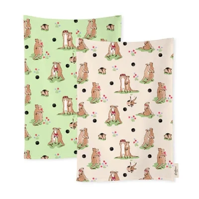 Image of Cath Kidston Meerkats Set of 2 Tea Towels