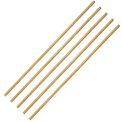 Image of Wooden Broom Handle Stick Pole for Floor Mop Brush 4ft (48 inches) Long x 15/16&quot; (23/24mm) Diameter Sticks Rake, Hoe or (15/16&quot; (23/24mm), PACK OF 5)