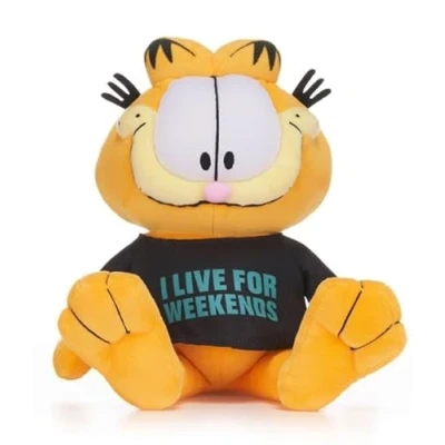 Image of UKToyworld Garfield Love Weekends Cat 12 Inch Soft Toy in Shirt Plush Lazy