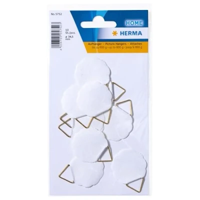 Image of Herma 5752 Picture Hanger (Pack of 10), White, 30 mm