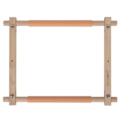 Image of Milward Rotating Tapestry Frame 30.5 x 30.5cm (12 12) Clip On Scroll for Embroidery, Cross Stitch, Needlework, Quilting Beech Wood