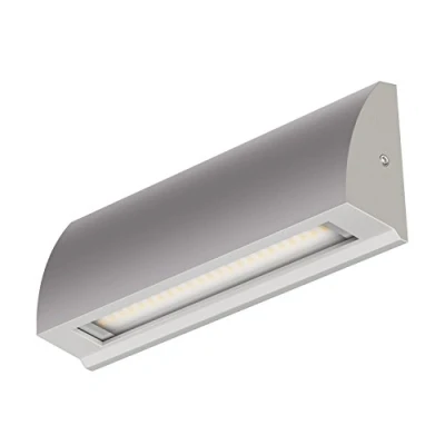 Image of ledscom.de LED Wall Light/Staircase Light SEGIN for Outdoors, IP54, Flat, Downlight, Grey matt, Angular, 6.3 W, 630lm, Cool White, downunder, Outdoor, Guiding Light, Wall, Passive Lighting