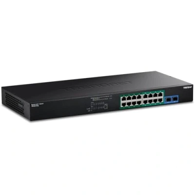 Image of TRENDnet TPE BG182g, 18 Port Gigabit 470W PoE++ Switch with 8 x 95W Ports, 30W PoE+ 2 SFP Slots,470W PoE Budget, 1U 19 Rack Mountable