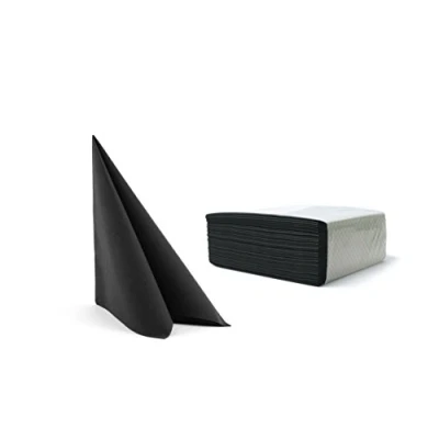 Image of Alvotex Chic Airlaid 50, Fabric Like, Disposable Napkins, Black, 40 x cm (50er Set)