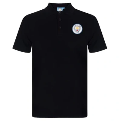 Image of MANCHESTER CITY FC Official Football Gift Mens Crest Polo Shirt Black 3XL