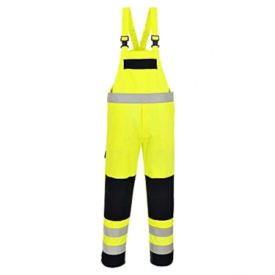 Image of Portwest Hi Vis Multi Norm Bib and Brace Yellow/Navy Large