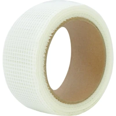 Image of Plasterboard and Drywall Scrim Tape 50mm x 20m White Plaster Wall Repair, Decorator Mesh Filler, Mending Agent, Adhesive Fibreglass For Reinforcing Joints, Filling Cracks, Patching Holes