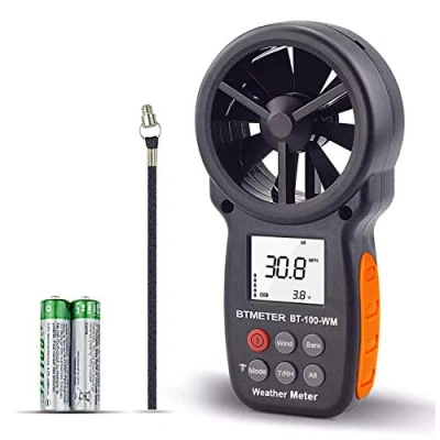 Image of BTMETER Digital Anemometer Barometer Handheld, for Wind Speed Temperature Chill Tester w/Humidity, Altitude, Barometric Pressure Meter Climbing Drone HVAC CFM BT 100WM