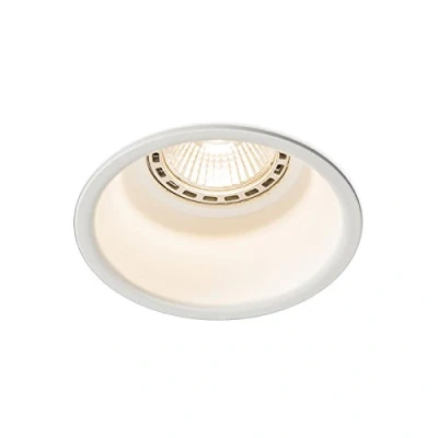 Image of Qazqa Round Recessed Spotlight I Downlight White Dept Design Suitable for LED GU10 1 Way Light Aluminium Living Room Kitchen Bedroom