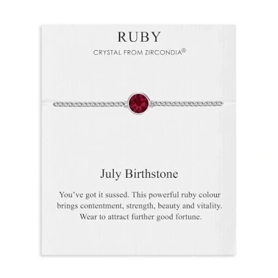 Image of Philip Jones July (Ruby) Birthstone Anklet Created with Zircondia® Crystals