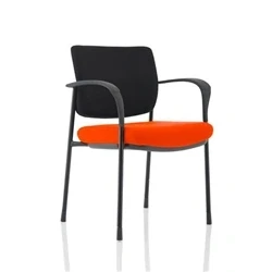 Image of Brunswick Deluxe Black Fabric Back Frame Seat Orange With Arms