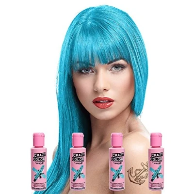 Image of Crazy Color Semi Permanent Hair Dye 4 Pack (Bubblegum Blue)