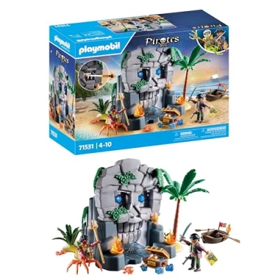 Image of Playmobil 71531 Pirates: Skull Island, fantasy pirate world, fun imaginative role play, playsets suitable for children ages 4+