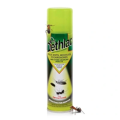Image of Dethlac Spray Ant Killer Indoor &amp; Outdoor 250ml Aerosol Insect Use Insecticide Bug Lacquer Effective for Ants, Cockroach, Woodlice, Other Crawling Insects