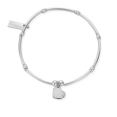Image of ChloBo Silver Mini Sparkle Heart Bracelet 18cm