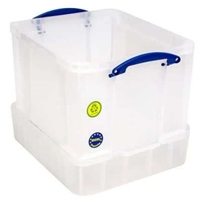 Image of Really Useful Plastic Storage Box 35 Litre with XXL Lid White Strong
