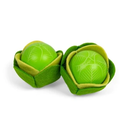 Image of Bigjigs Toys Play Food Cabbages 2 Piece Wooden Vegetables Grocery Toy, Pretend Cooking Sets &amp; Kitchen Accessories For Children, Made From Eco Friendly Wood, Age 18+ Months Old
