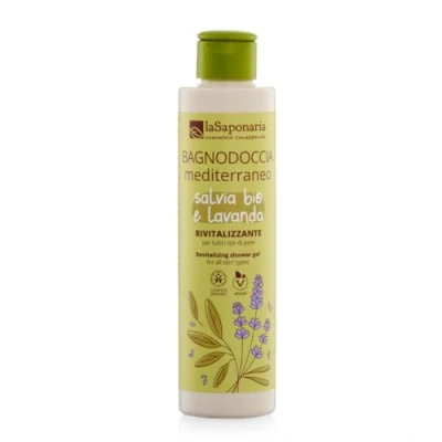 Image of La Saponaria Mediterranean Body Wash, Shower Gel, Nourishing, Soothing, Purifying, All Skin Types, Natural, Vegan, Cruelty Free, Bio Plastic, Organic, 200ml