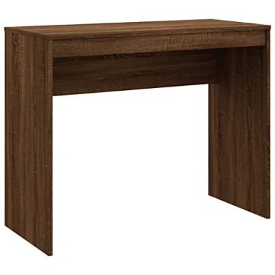 Image of vidaXL Engineered Wood Desk in Brown Oak Finish Modern Style Compact Workstation Ideal for Small Spaces, Study Room, Office, or Dorm